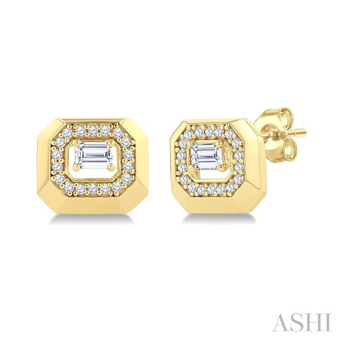 Emerald Shape Art Deco Diamond Fashion Earrings