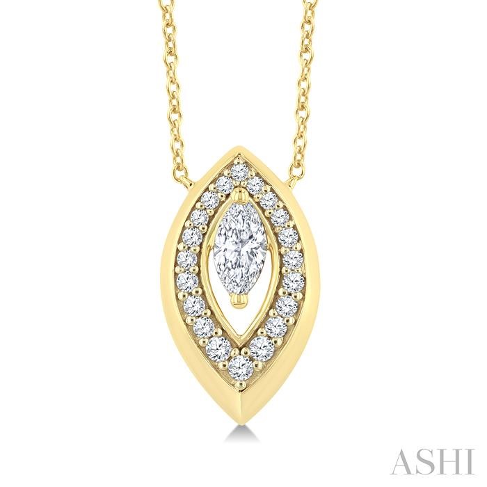 Marquise Shape Art Deco Diamond Fashion Pendant