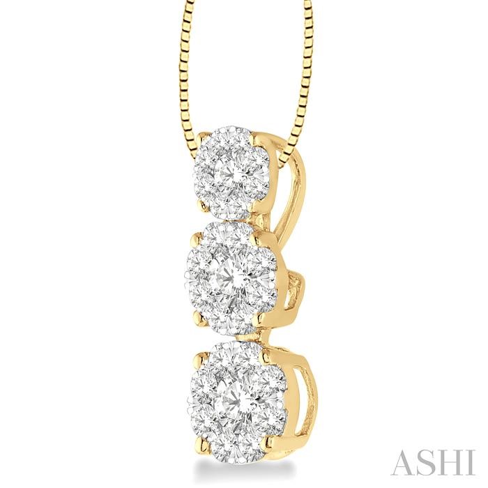 Round Shape Past Present & Future Lovebright Essential Diamond Pendant View 2