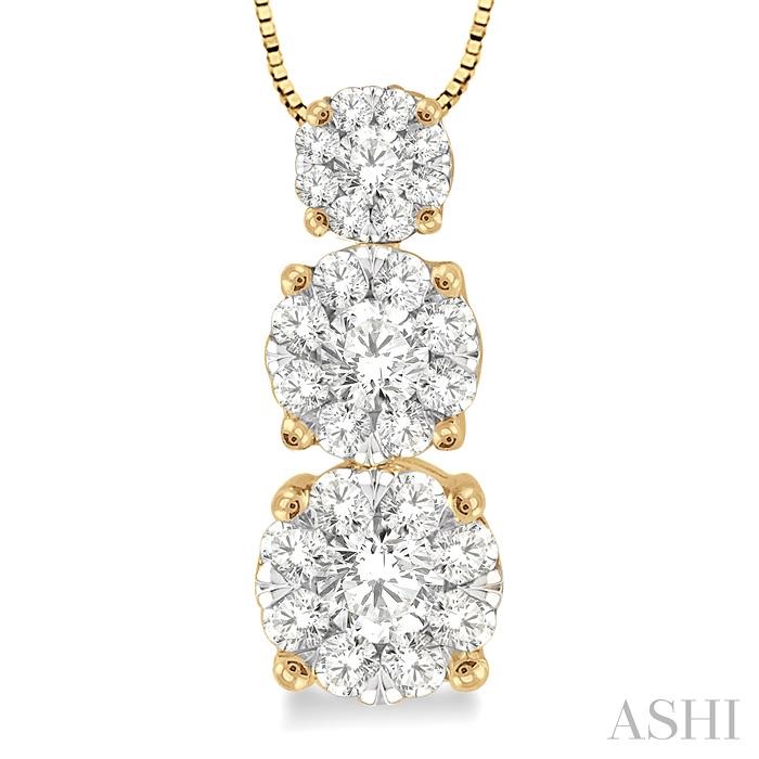 Round Shape Past Present & Future Lovebright Essential Diamond Pendant View 3