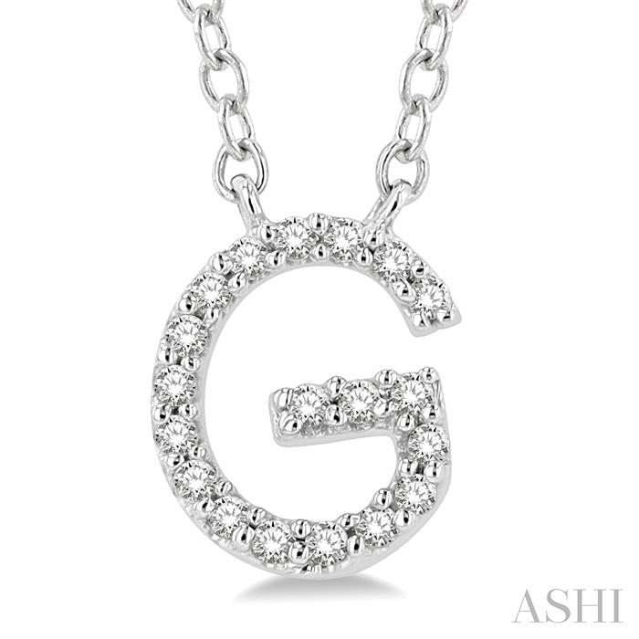Block ‘G’ Initial Diamond Pendant View 3