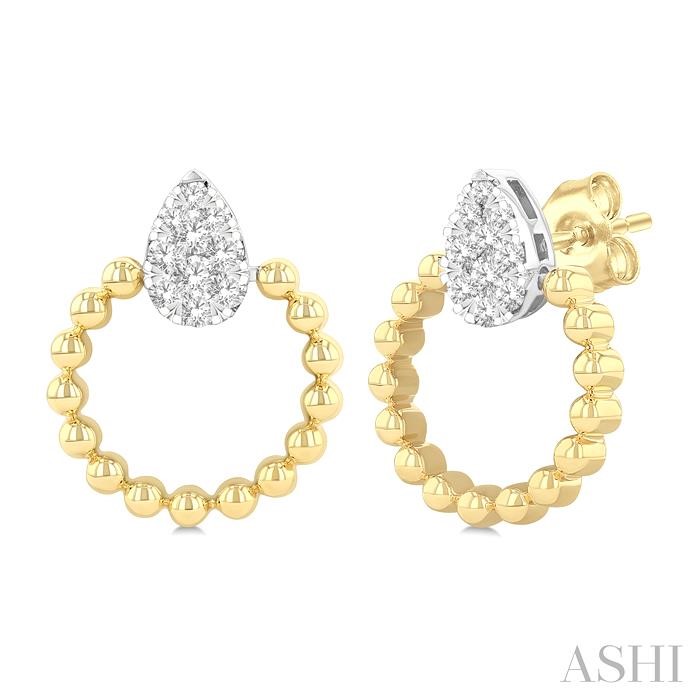Bead Pear Shape Lovebright Diamond Fashion Earrings