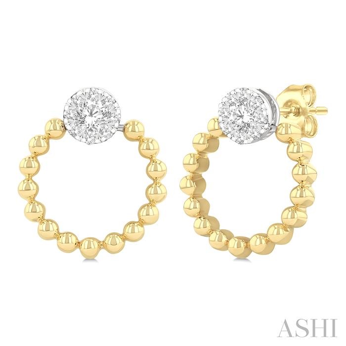 Bead Round Shape Lovebright Diamond Fashion Earrings
