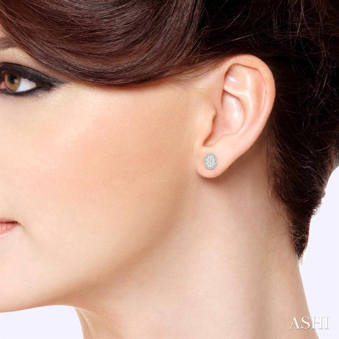 Oval Shape Halo Lovebright Essential Diamond Earrings View 4