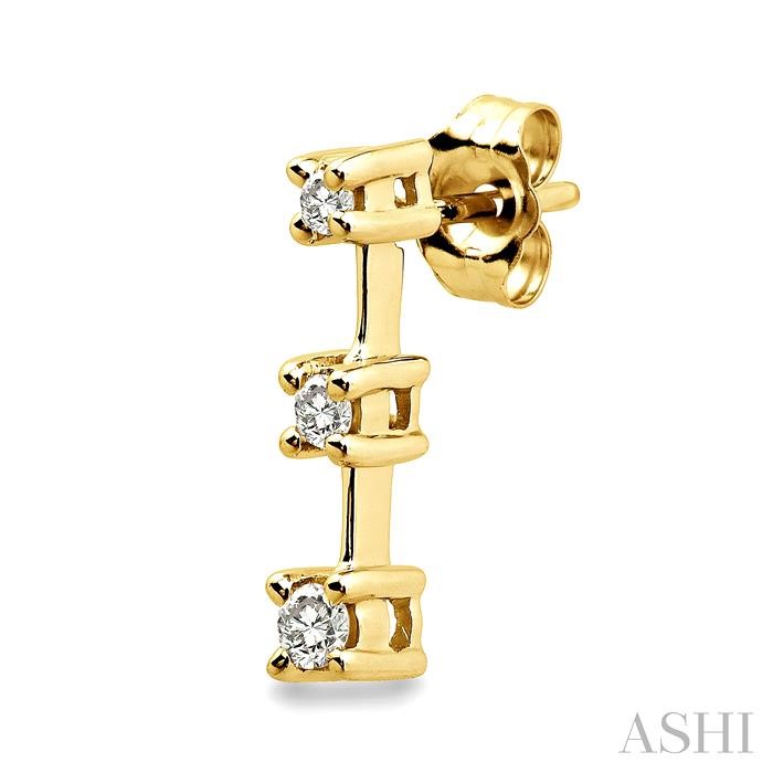 Round Shape Past Present & Future Diamond Earrings View 3