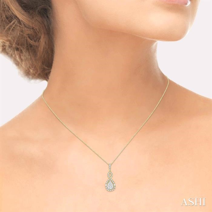 Pear Shape Halo Lovebright Diamond Pendant View 4