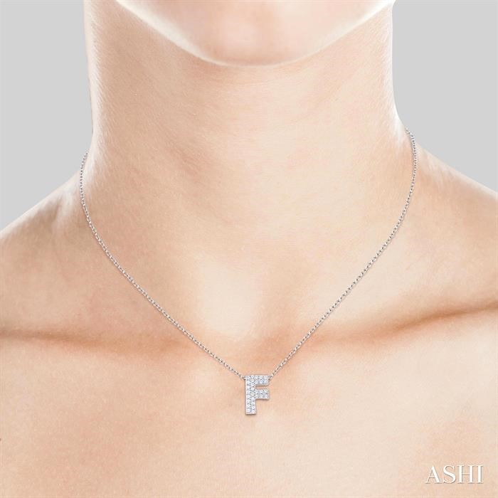 Bubble ‘F’ Initial Diamond Pendant View 4