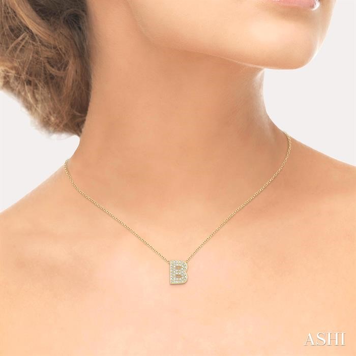 Bubble ‘B’ Initial Diamond Pendant View 4
