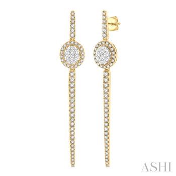 Oval Shape Lovebright Diamond Long Earrings
