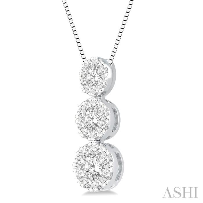 Round Shape Past Present & Future Lovebright Essential Diamond Pendant View 2
