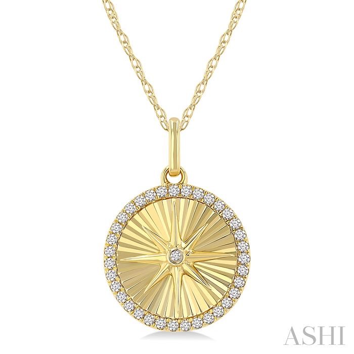 Circle Fluted Medallion Diamond Pendant