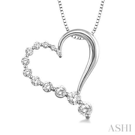 Cut Diamond Heart Half Journey Pendant 