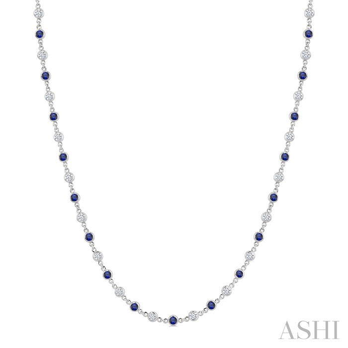 Bezel Alternate Gemstone & Diamond Necklace