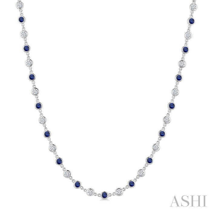 Bezel Alternate Gemstone & Diamond Necklace