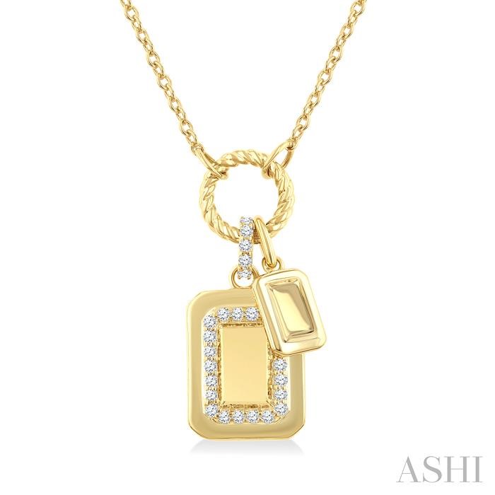 Emerald Shape Charm Diamond Fashion Pendant
