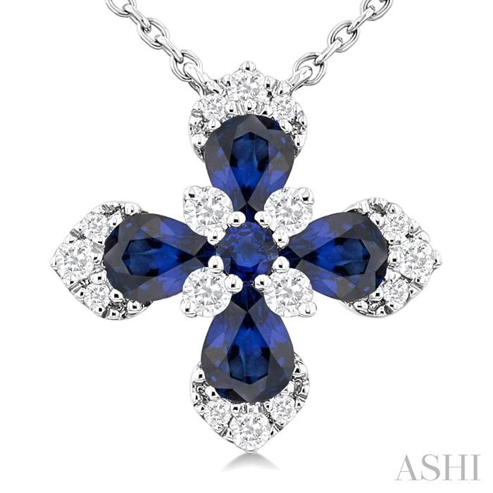 Blossom Gemstone & Diamond Pendant View 3