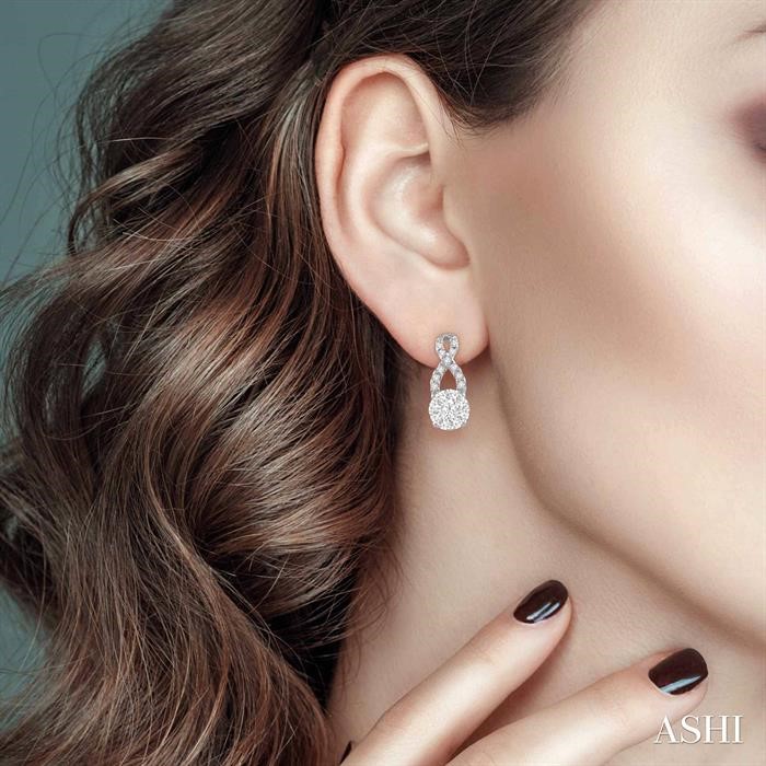 Round Shape Lovebright Diamond Earrings View 4