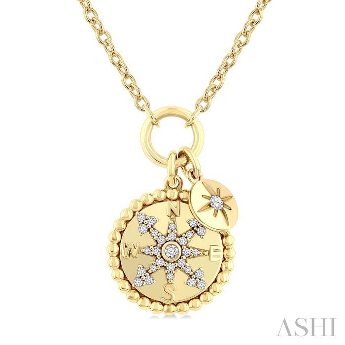 Compass Charm Diamond Fashion Pendant