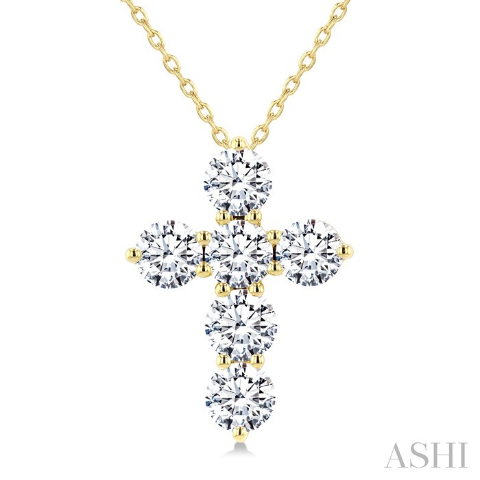 6 Stone Cross Diamond Fashion Pendant