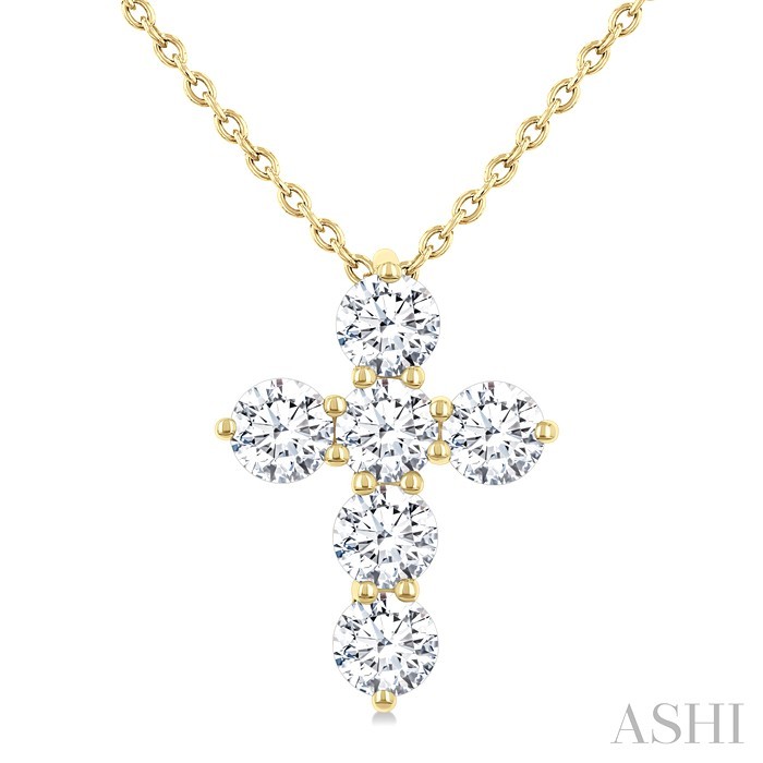 6 Stone Cross Diamond Fashion Pendant