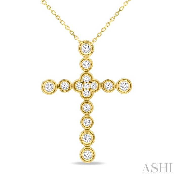 Bubble Cross Diamond Fashion Pendant