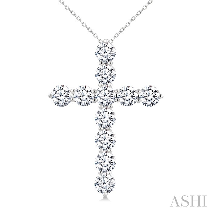 11 Stone Cross Diamond Fashion Pendant