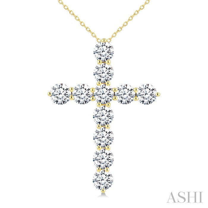11 Stone Cross Diamond Fashion Pendant