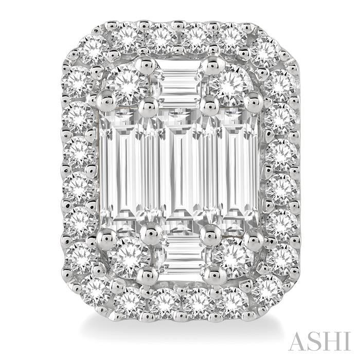 Halo Fusion Diamond Earrings View 2