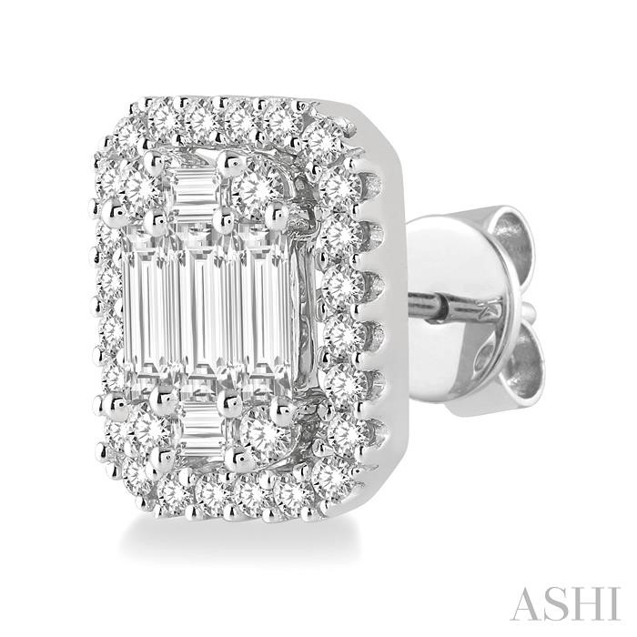 Halo Fusion Diamond Earrings View 3