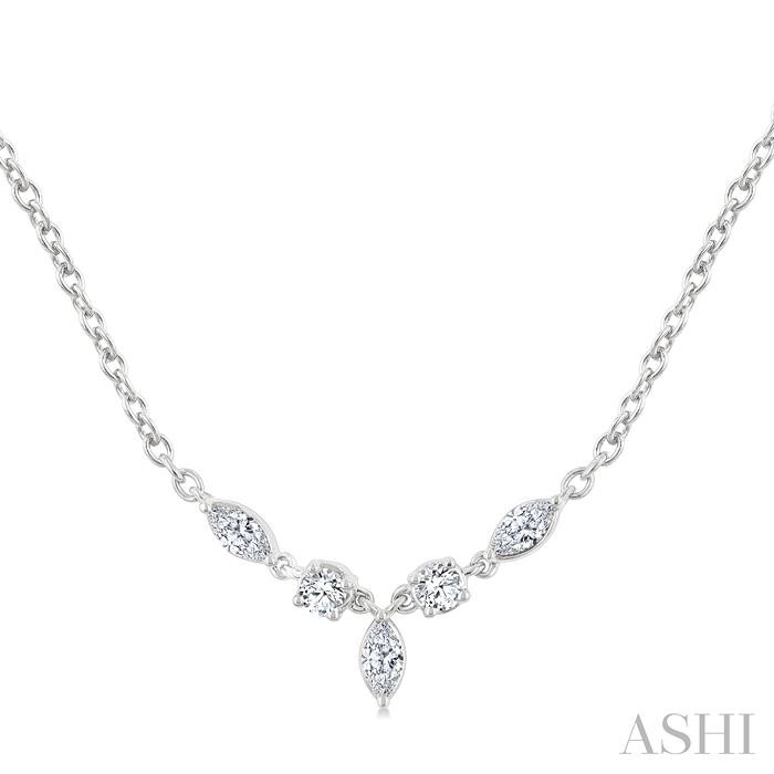 Marquise & Round Shape Diamond Fashion Necklace