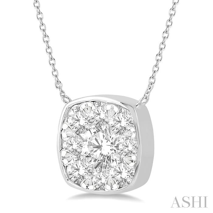 Cushion Shape Lovebright Essential Diamond Pendant View 2