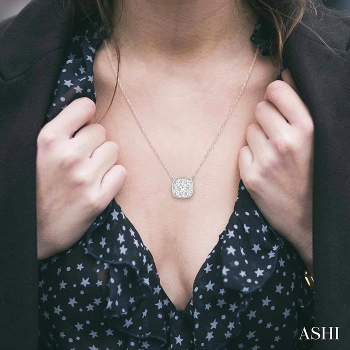 Cushion Shape Lovebright Essential Diamond Pendant View 4