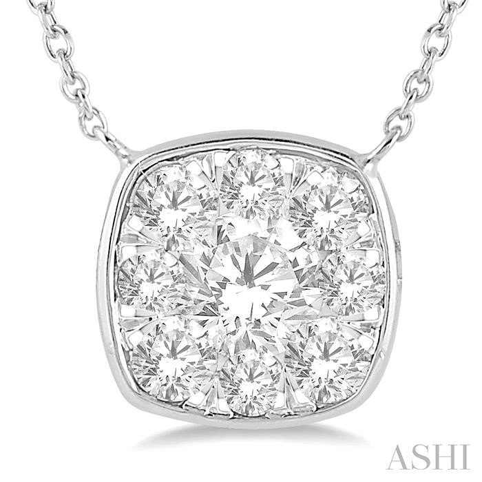 Cushion Shape Lovebright Essential Diamond Pendant View 3