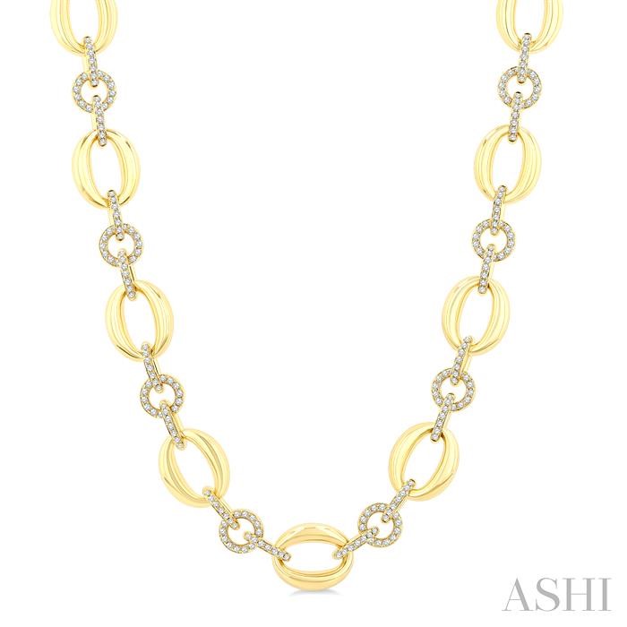 Aeris Gold Open Link Bold Gold Diamond Fashion Necklace